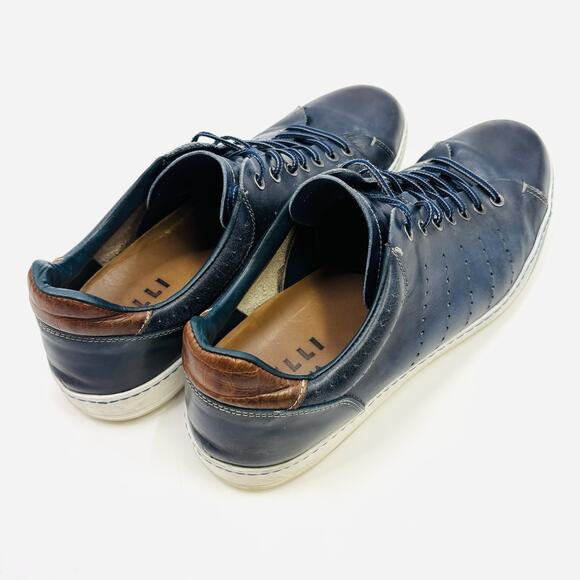 Zelli Russo Calfskin & Crocodile Sneakers Navy (65-201-NVY) Sz 12 Mens main image 4
